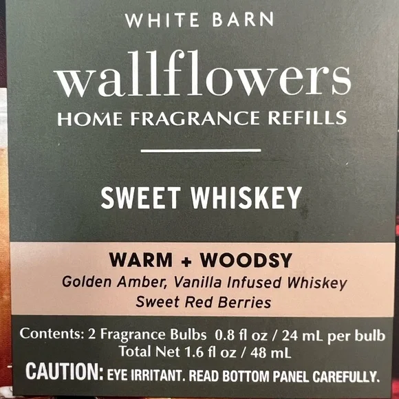 B&BW White Barn "Sweet Whiskey" Wallflowers Home Fragrance Refills - Picture 4 of 7